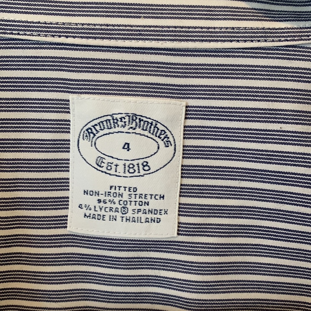 NWT Blue Stripe Brooks Brothers button down (Sz 4) - Picture 2 of 7